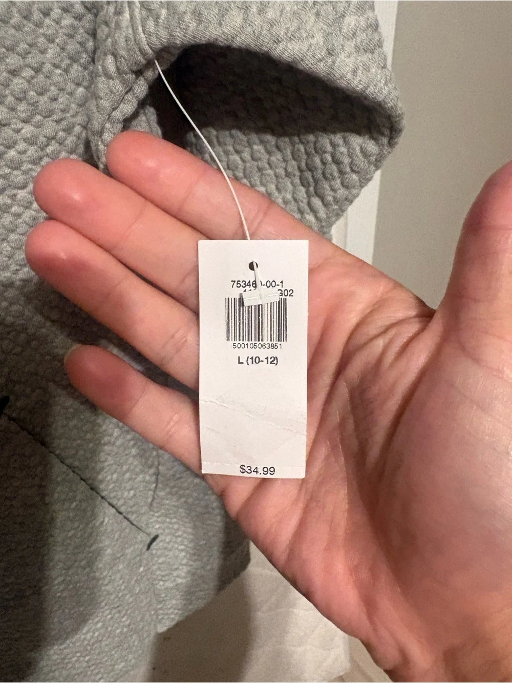 Old Navy Light Gray Quilted Active Hoodie with Black Trim